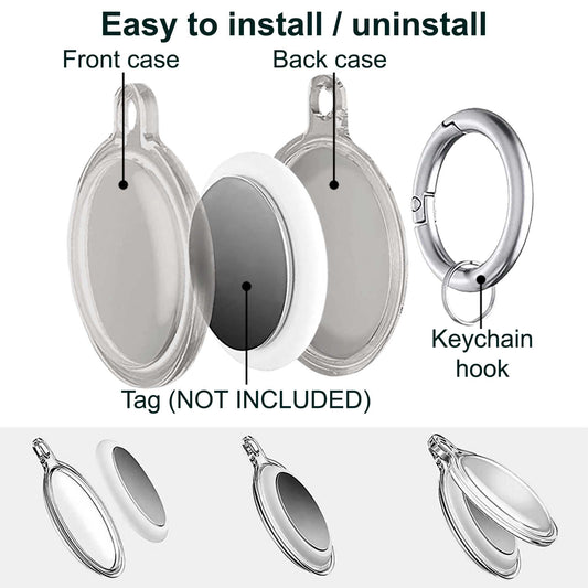 Funda Protectora TPU Flexible Llavero Antigolpes 360 Compatible con AirTag Gris Cubierta Antiperdida Sumergible