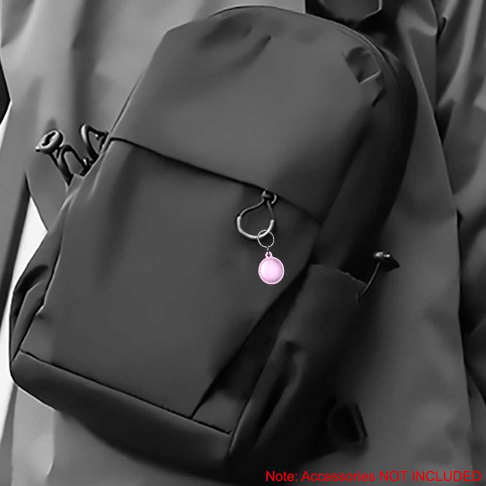 Funda Protectora TPU Flexible Llavero Antigolpes 360 Compatible con AirTag Rosa Cubierta Antiperdida Sumergible