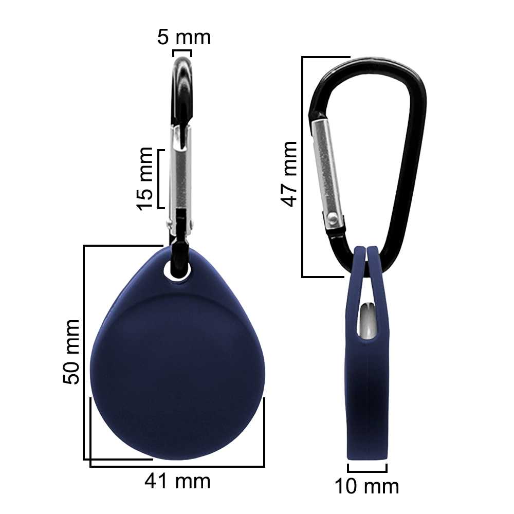 Funda Protectora de Silicona Suave Elástica Blanda Llavero Compatible con AirTag Azul Oscuro Cubierta Goma Flexible