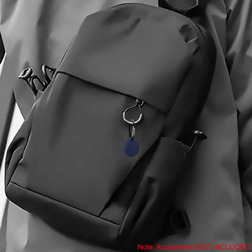 Funda Protectora de Silicona Suave Elástica Blanda Llavero Compatible con AirTag Azul Oscuro Cubierta Goma Flexible