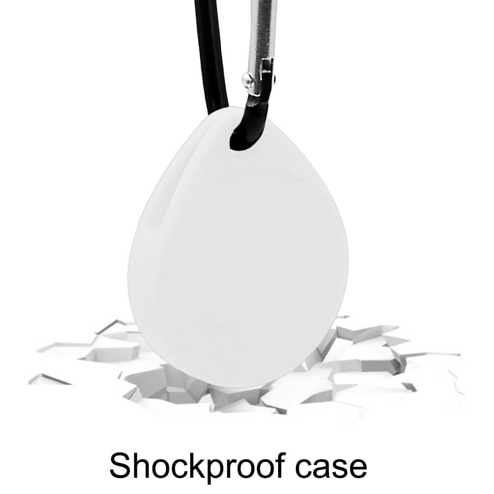 Funda Protectora de Silicona Suave Elástica Blanda Llavero Compatible con AirTag Blanco Cubierta Goma Gel Flexible