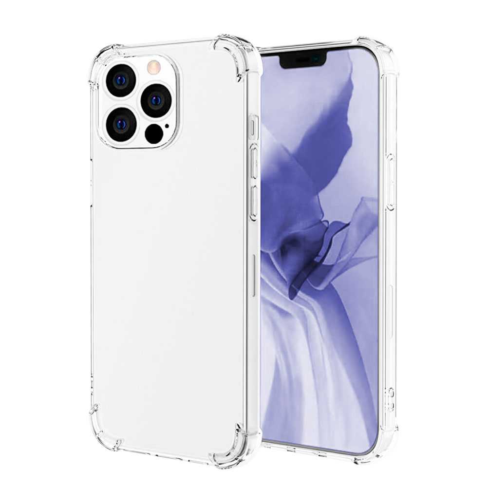 Funda de TPU para iPhone 14 Pro MAX, Carcasa Flexible con Esquinas Reforzadas Antigolpes, Protección en Cámaras, Silicona Transparente