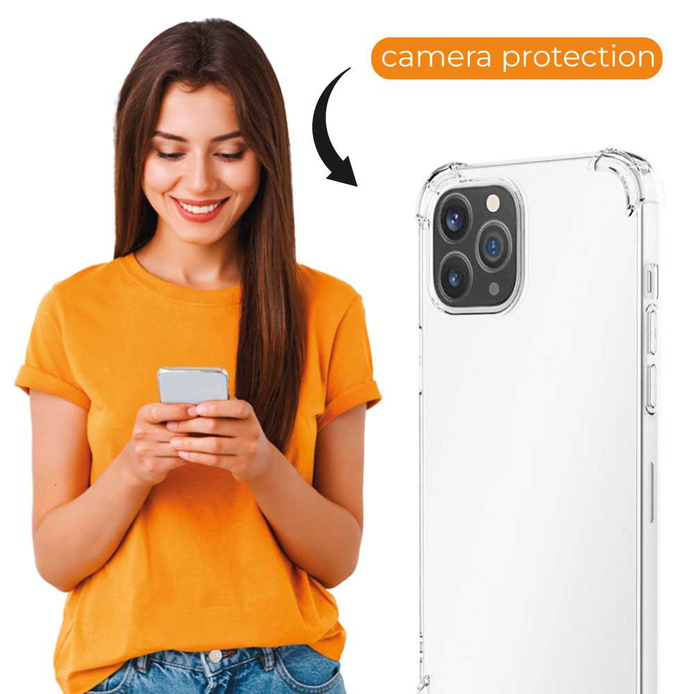 Funda de TPU Compatible con iPhone 12 Pro Max, Carcasa Flexible con Esquinas Reforzadas Antigolpes, Protección en Cámaras, Silicona Transparente