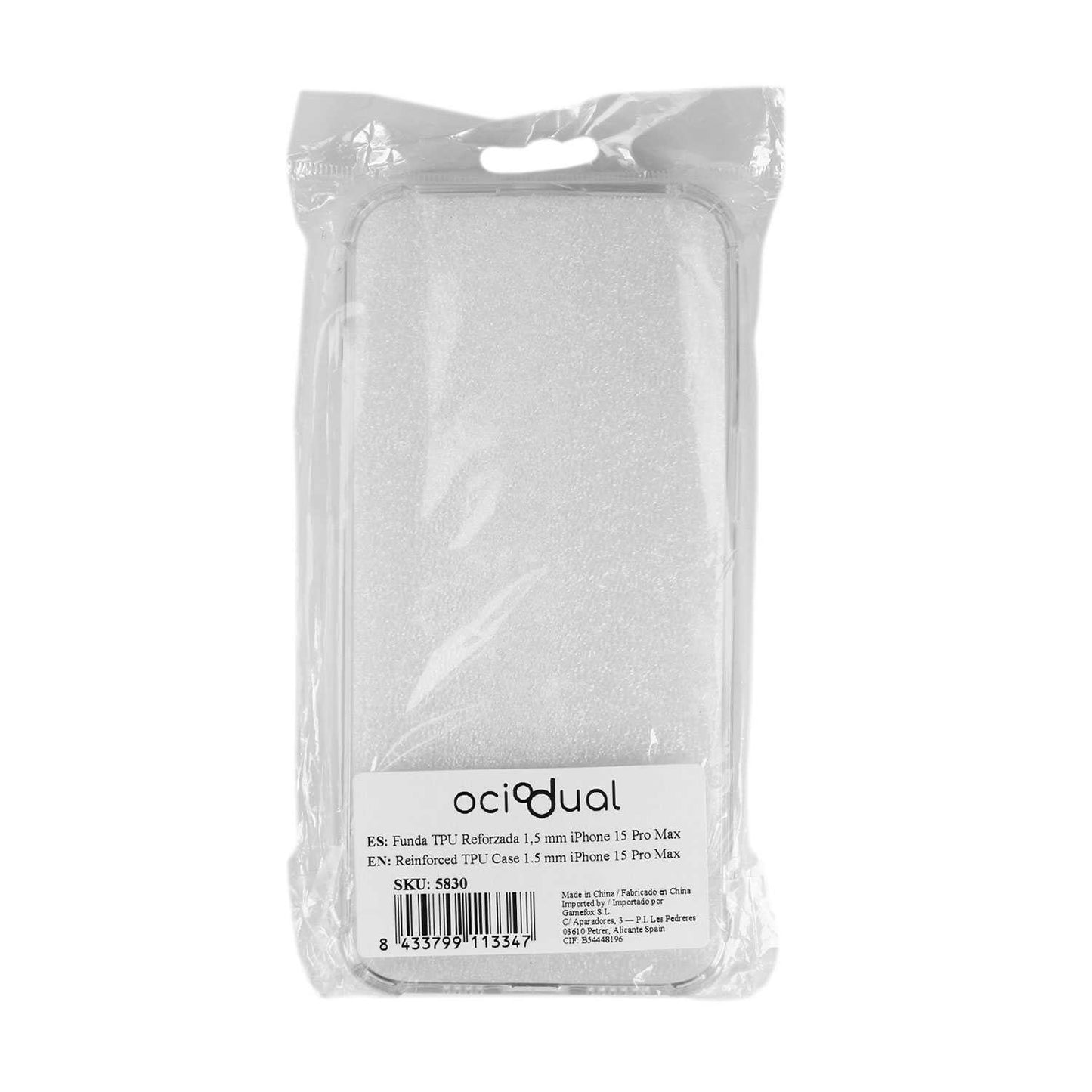 Funda de TPU para iPhone 15 Pro Max, Carcasa Flexible con Esquinas Reforzadas Antigolpes, Protección en Cámaras, Silicona Transparente