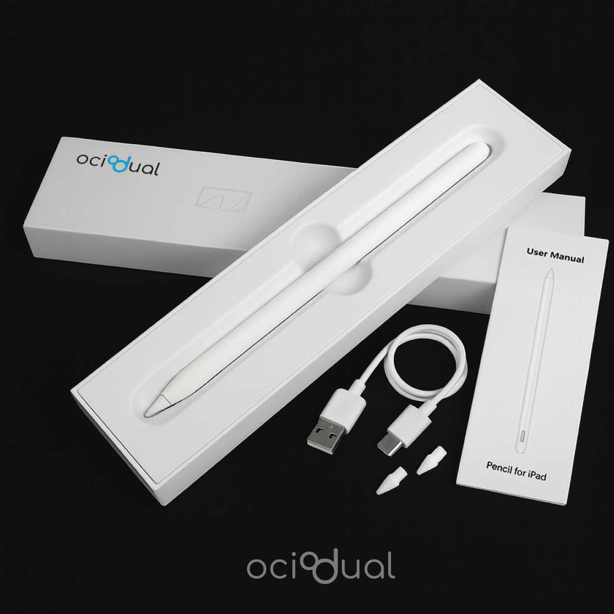 OcioDual Stylus Pen, Lapiz para Tablet, Compatible con iPad 2018 o Superior, Lápiz para Tablet con 3 Puntas, Rechazo de Palma,