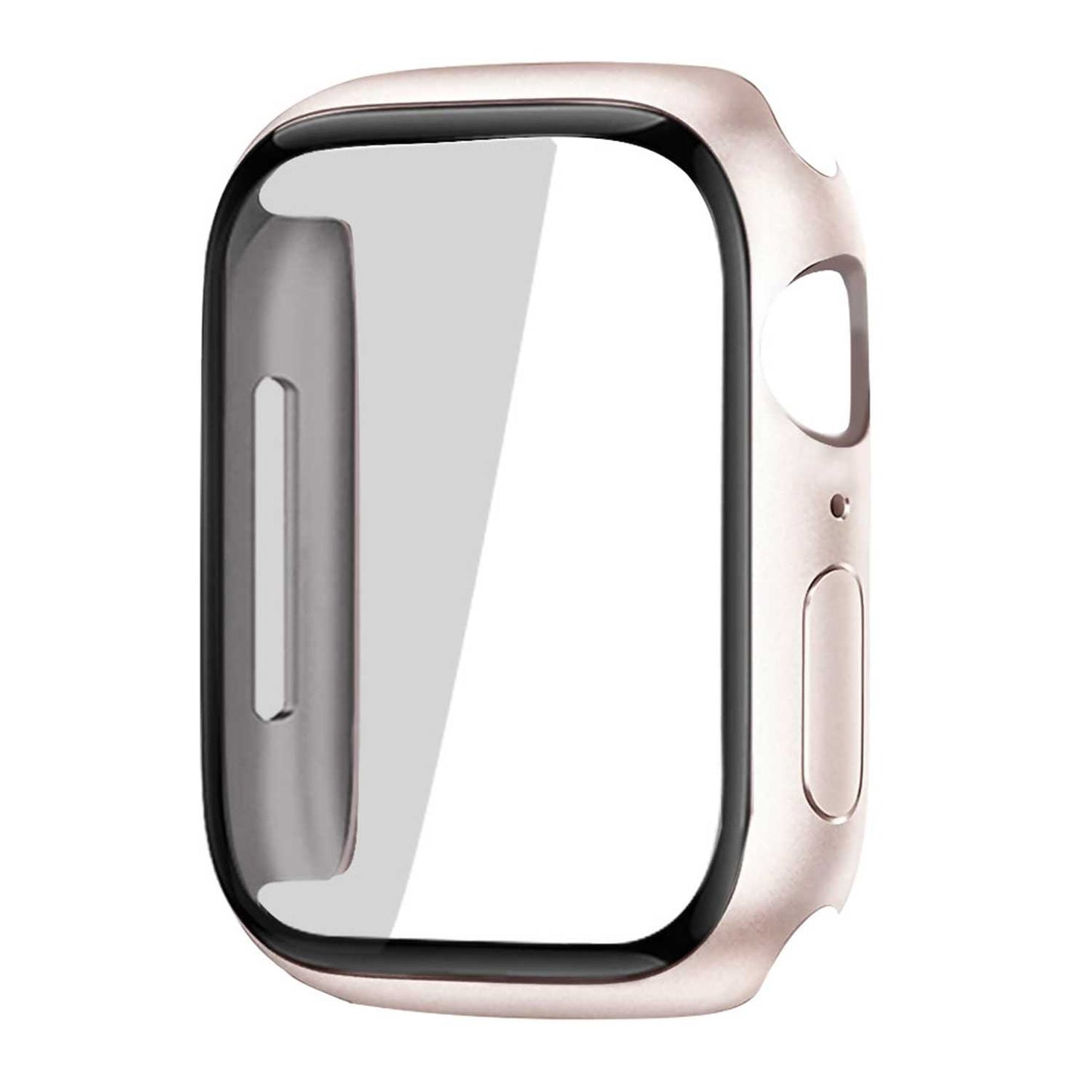 Funda Protectora con Cristal Templado Compatible con Relojes Inteligentes Apple Watch 7 (45mm) Rosa Oro