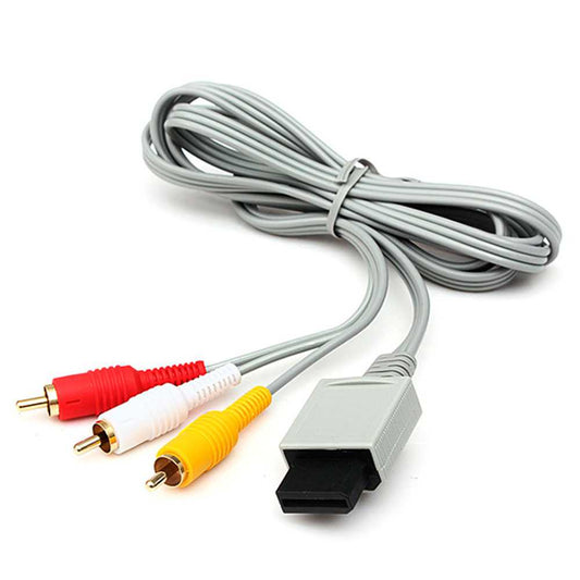 Cable de TV AV 3 RCA Video y Audio Compuesto Compatible con Consola Wii WiiU U