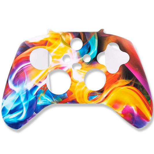 Funda de Silicona Compatible Con Mando Xbox X/S Multicolor Water transfer Skin Carcasa Anti Caídas Goma Suave Estuche