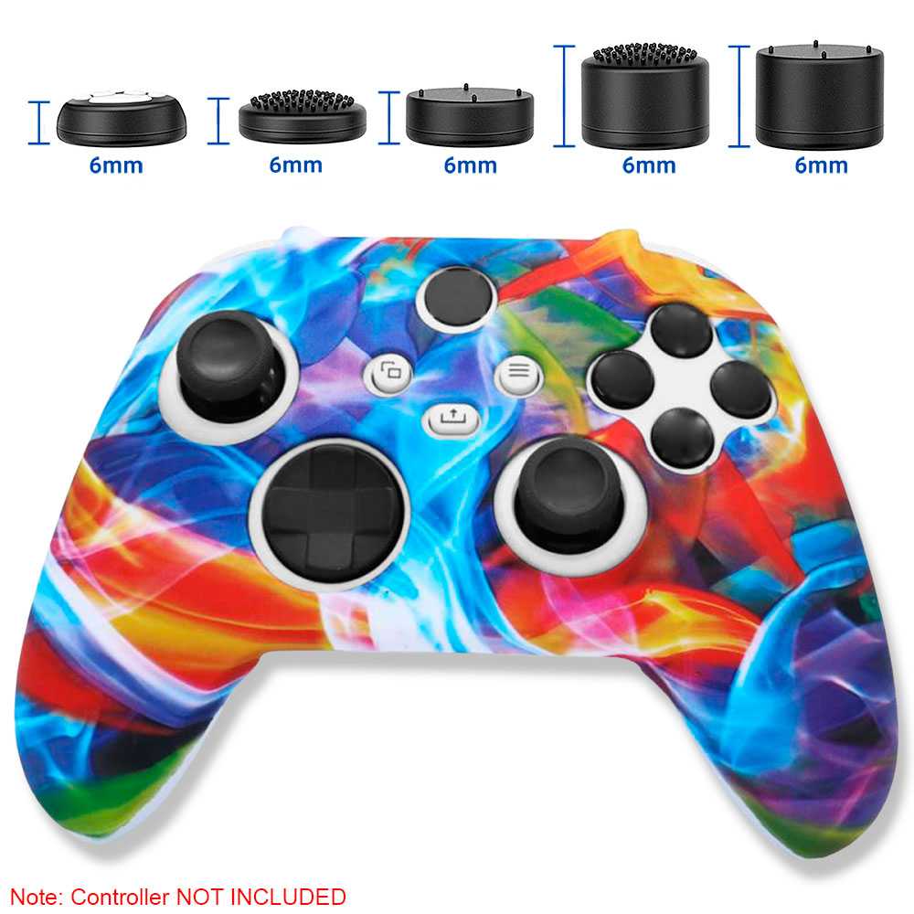 Funda de Silicona Compatible Con Mando Xbox X/S Multicolor Water transfer Skin Carcasa Anti Caídas Goma Suave Estuche