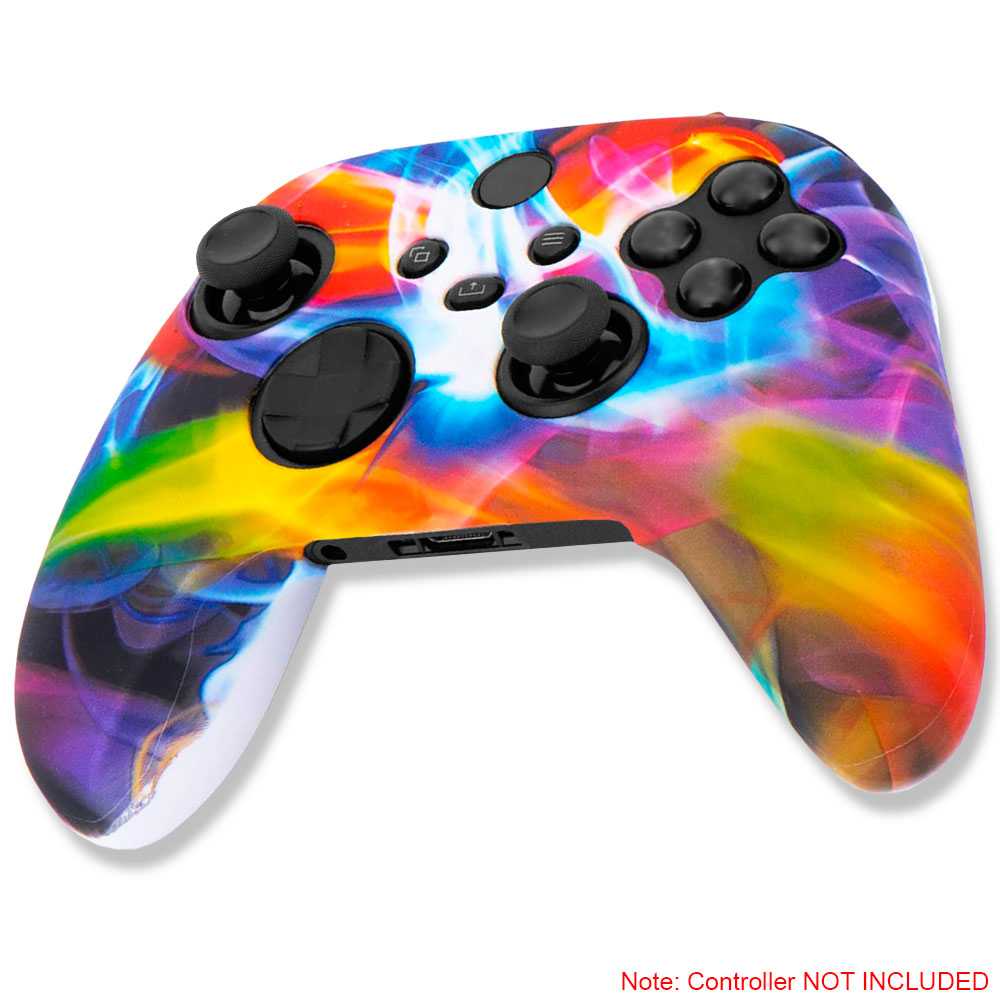 Funda de Silicona Compatible Con Mando Xbox X/S Multicolor Water transfer Skin Carcasa Anti Caídas Goma Suave Estuche