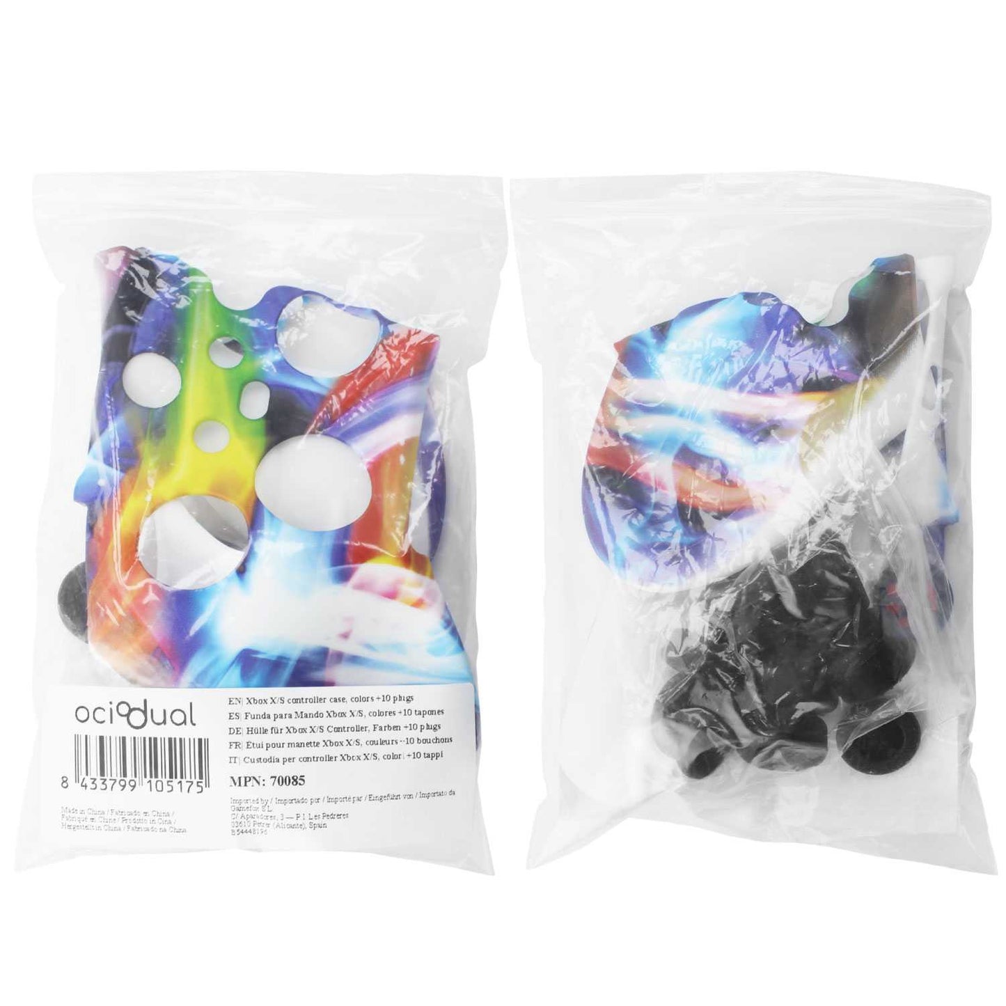 Funda de Silicona Compatible Con Mando Xbox X/S Multicolor Water transfer Skin Carcasa Anti Caídas Goma Suave Estuche