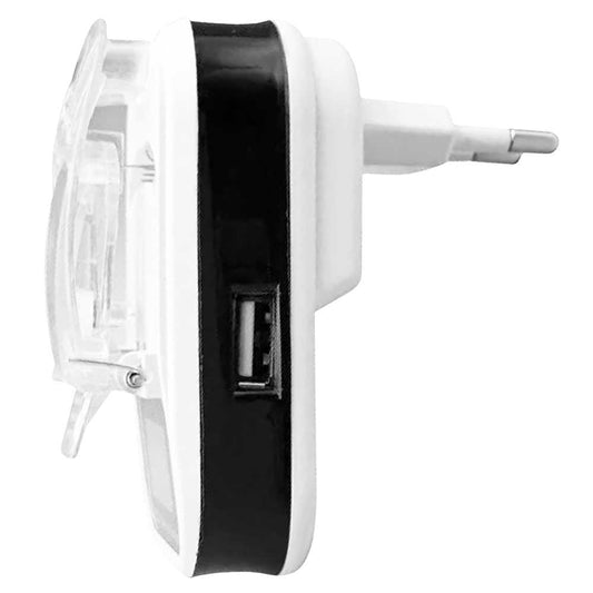 Cargador de Red Lento Pantalla LED con USB 2 Pin EU para Baterías Teléfonos Móviles Smartphones Alimentador Pared