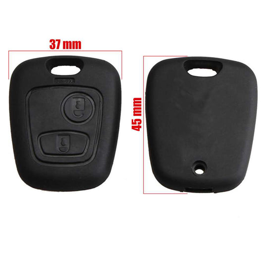 Carcasa de Recambio Llave sin Espadin Compatible con Citroen C1 C2 C3 C5 Xsara Saxo Berlingo Picasso Negro 2 Botones