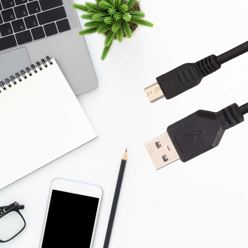 Cable USB 2.0 Tipo A a Mini Tipo B 4P 4 Pin Macho 70cm Negro para Cargar MP3 MP4 MP5 Camaras Digitales GPS GoPro Hero 3