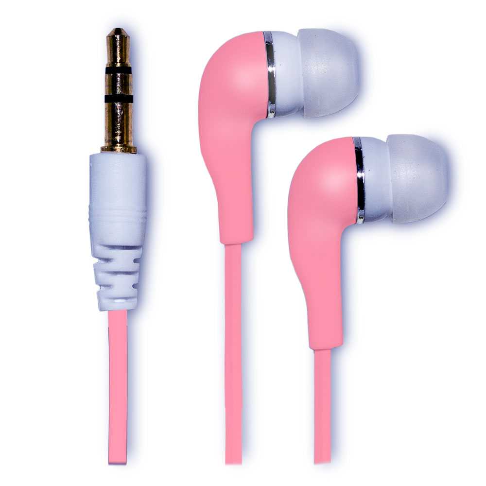 Auriculares Estéreos Conector Jack 3.5mm Rosa Cascos Intrauditivos Almohadilla Silicona Goma Blanda Suave MiniJack