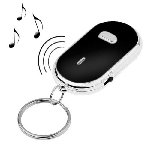 Llavero Encuentra Llaves Anti Pérdida Emite Sonido con Botón para Luz LED Key Negro Busca Linterna Key Finder Sonoro