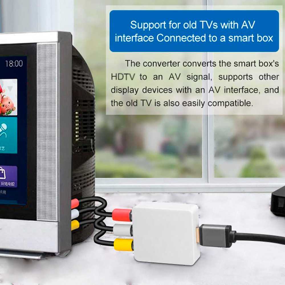 Convertidor de Señal HDMI Digital a AV RCA Analógica Transformador Adaptador Conversor Audio Video con Escalador