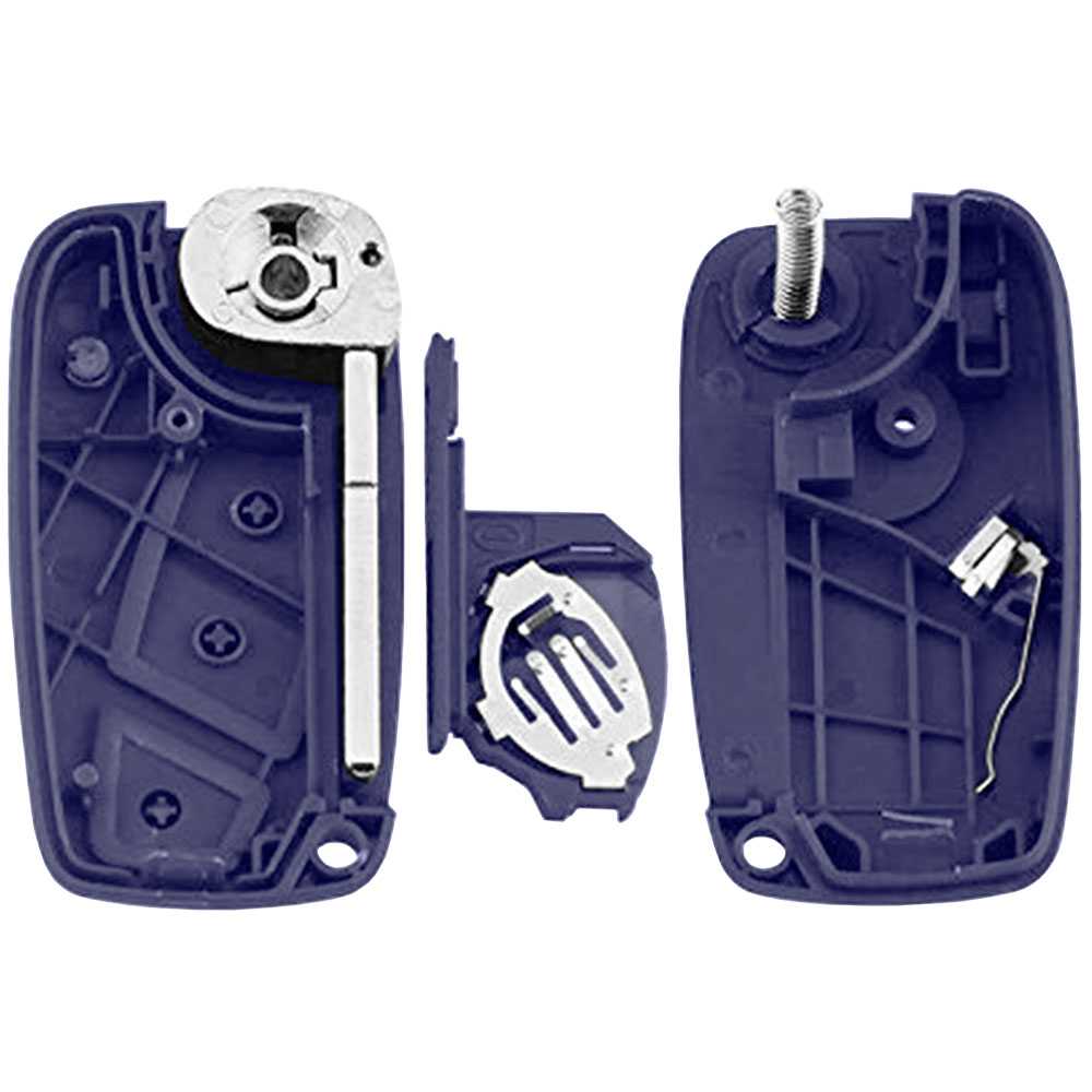 Carcasa Recambio de Llave Mando 3 Botones Funda Espadín Plegable para Fiat Punto Ducato Stilo Panda Idea Doblo Bravo