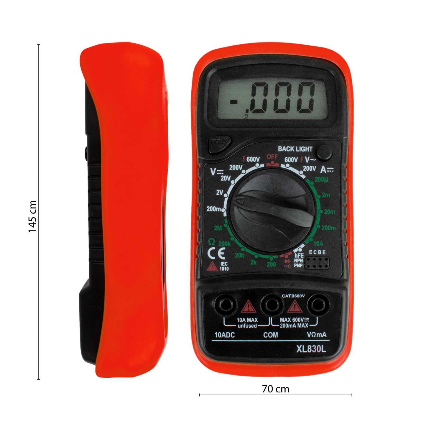 Polimetro Digital Multimetro Profesional Tester Voltimeter Medidor Tension AC DC Multimetro Voltimetro Medidor de Corriente con Pantalla Iluminada