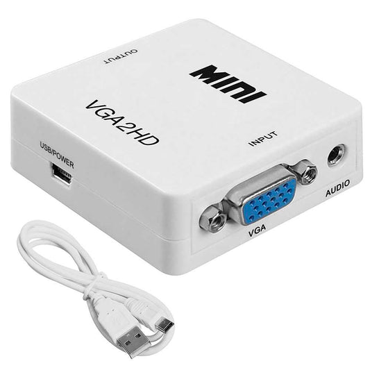 Conversor VGA2HDTV Convertidor de Señal Video Analógica VGA y Jack 3.5mm a Alta Definición HDTV TV Full HD 1080p 720p