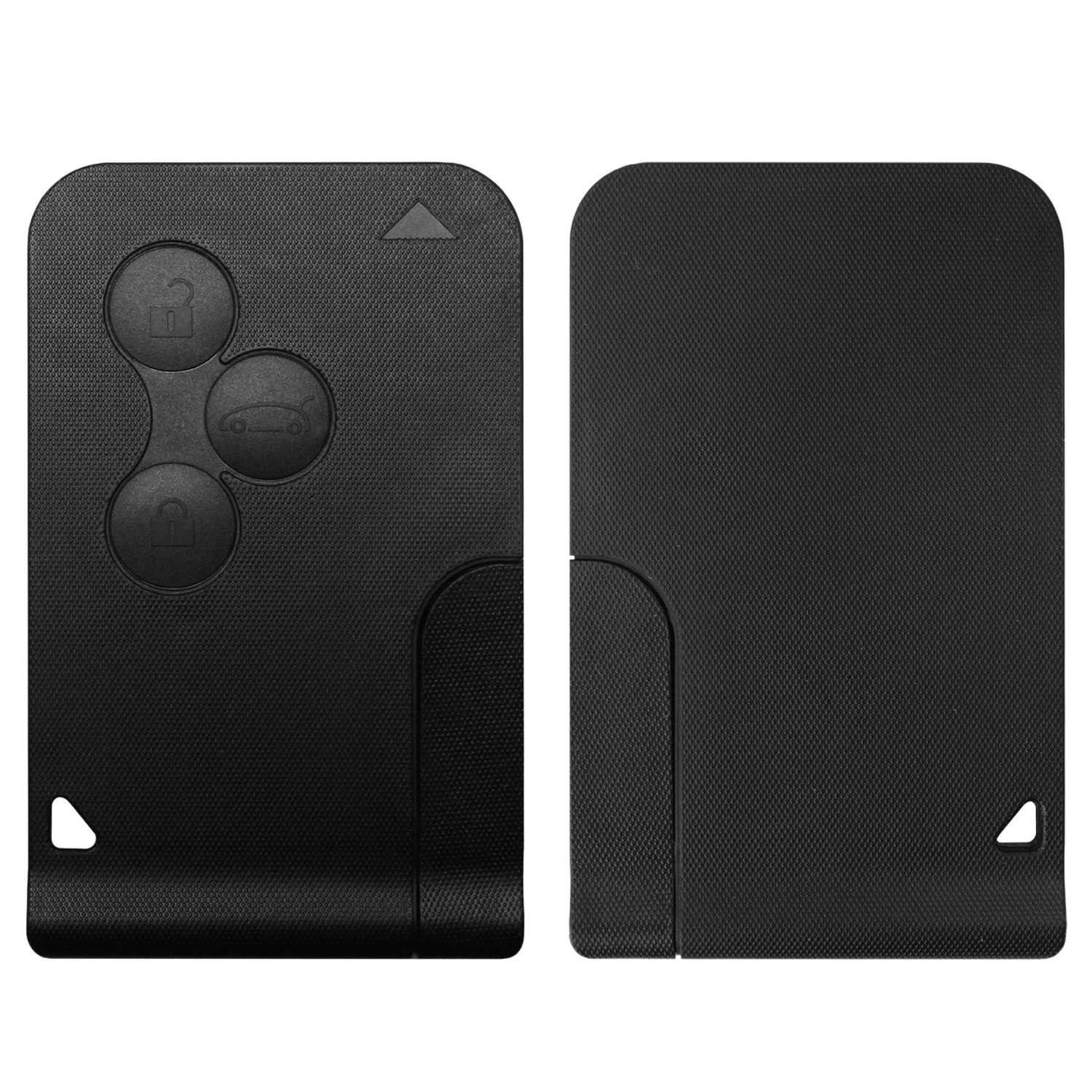 Carcasa Llave Coche Tarjeta Plana 3 Botones Sin Electrónica Negra Compatible con Renault Clio 3 Megane 2 Grand Scenic