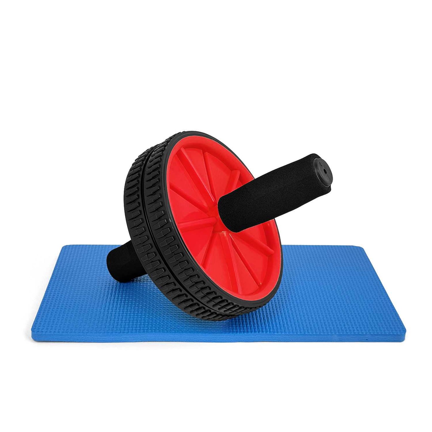 Rueda Abdominal Ab Wheel Abdominales Roller Gimnasio en Casa con Alfombra Rojo