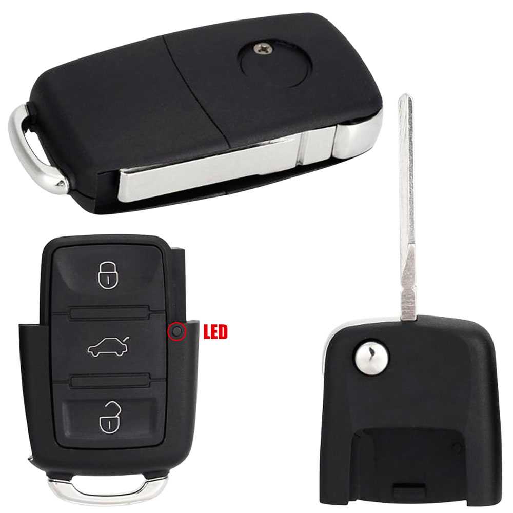 Carcasa Plástico Rígido 3 Botones Llave Maletero Negra Compatible con Altea Ibiza Leon Golf Polo Mando Coche Espadín