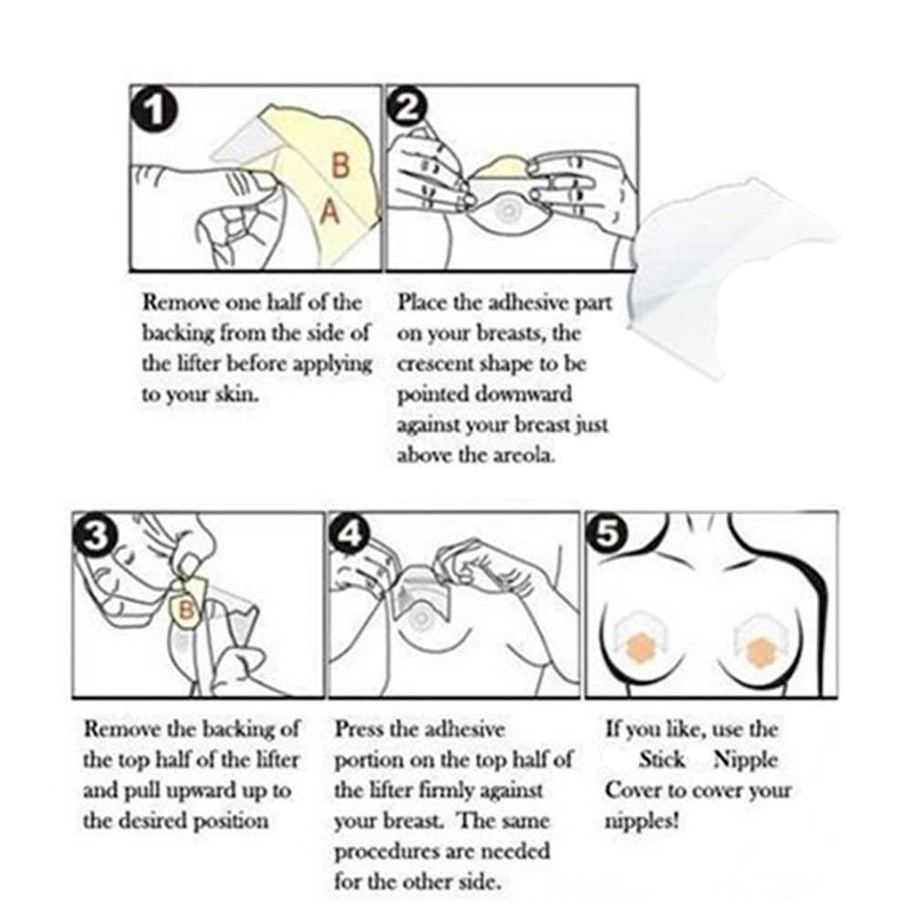 10 Pegatinas Parches Realza Pechos Invisible Bra Pezoneras Sin Sujetador Levanta Realzador de Senos Adhesivos Sube