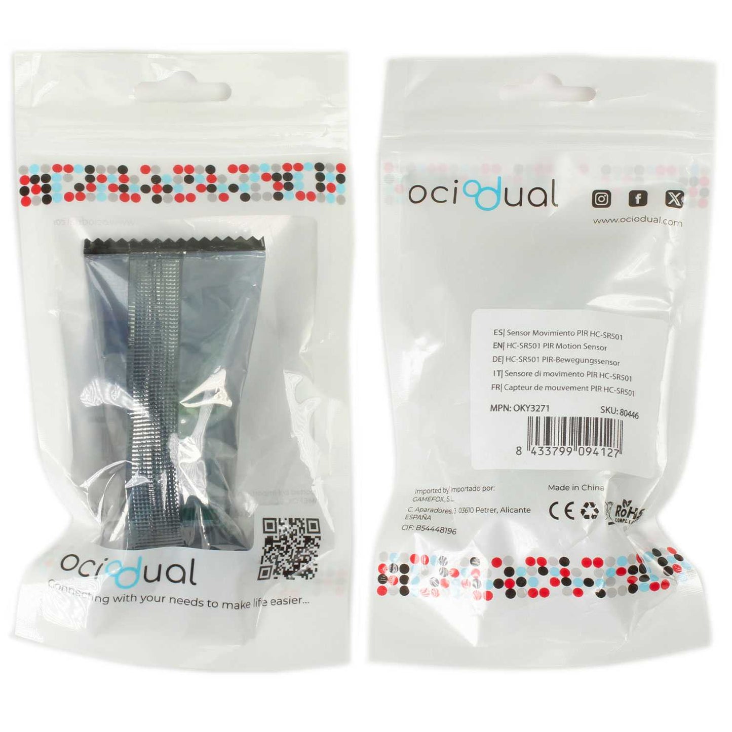 Módulo Sensor de Movimiento PIR HC-SR501 con Salida Digital por Infrarrojos Detector IR para Electrónica Raspberry Pi