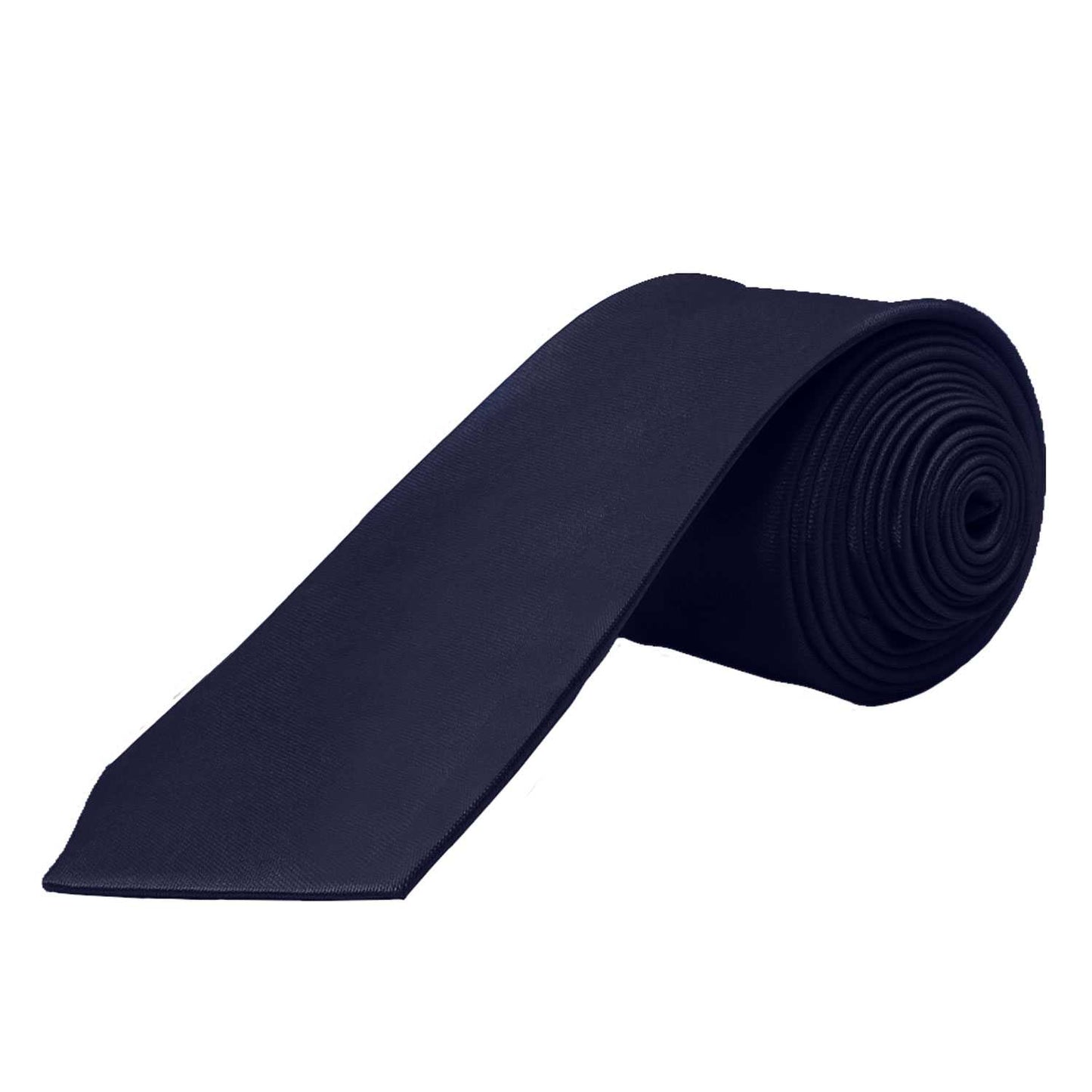 Corbata Estrecha Unisex sin Estampado Satinado Azul Oscuro para Celebraciones y Eventos 100% Poliéster
