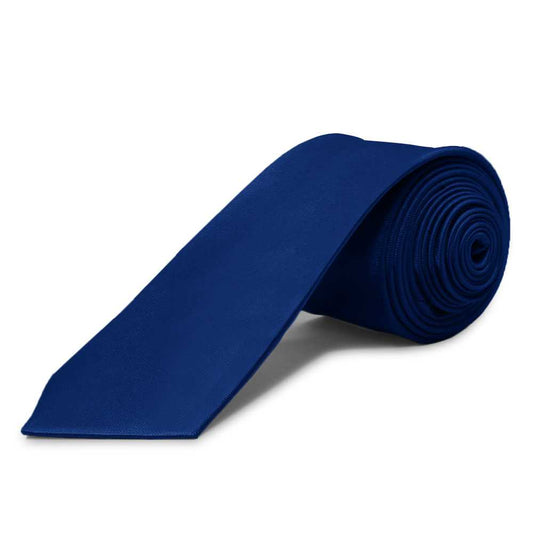 Corbata Estrecha Unisex sin Estampado Satinado Azul Oscuro para Celebraciones y Eventos 100% Poliéster