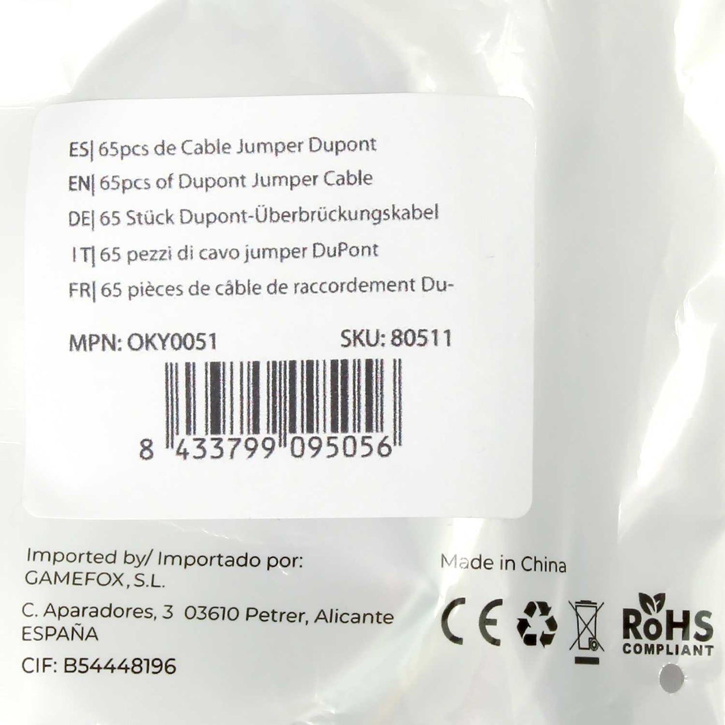 65x CABLE JUMPER macho protoboard arduino pic solderless breadboard wire cables