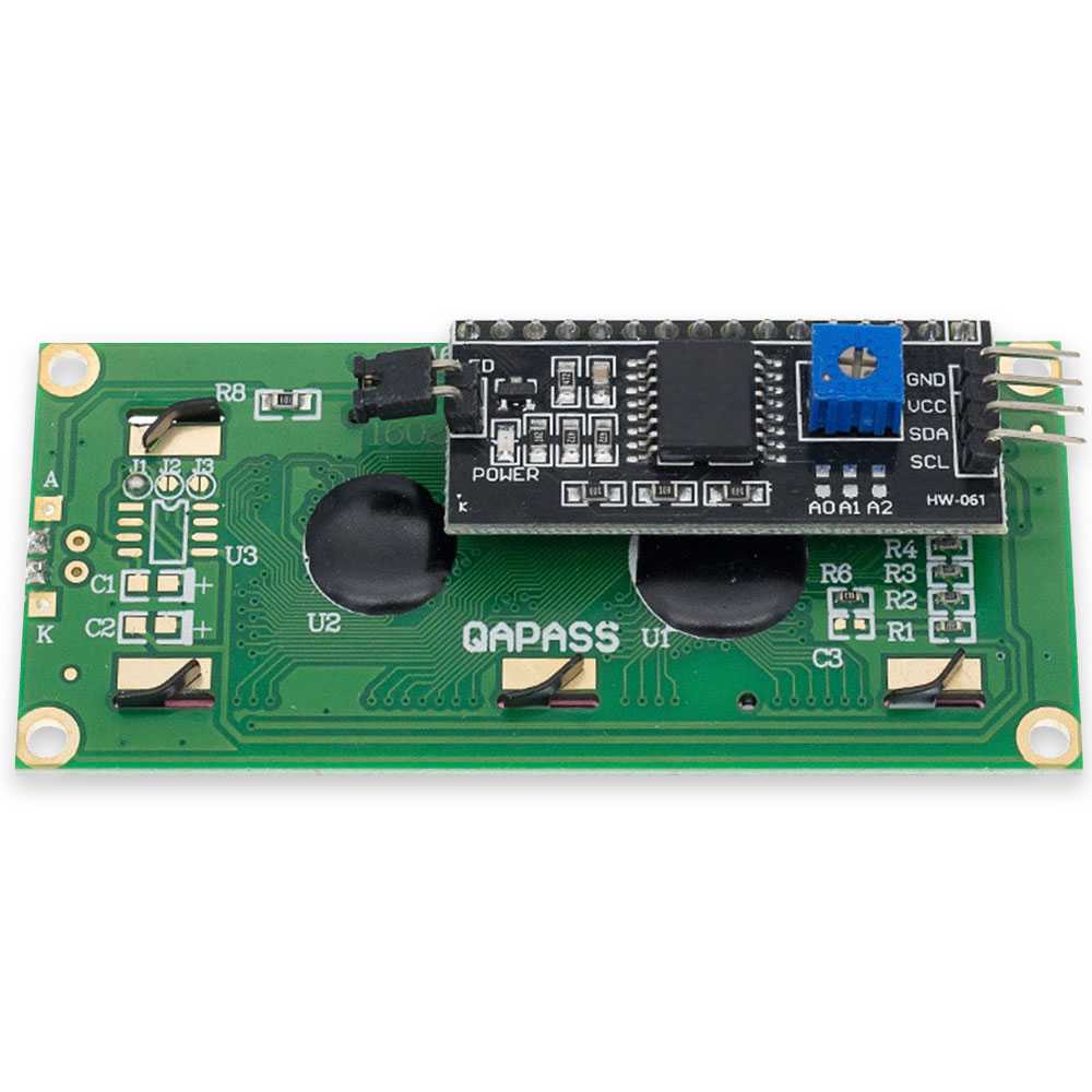 Modulo Pantalla LCD Display Azul 1602 con Interfaz I2C 16x2 Caracteres Letras Blancas Adaptador IIC para Raspberry Pi