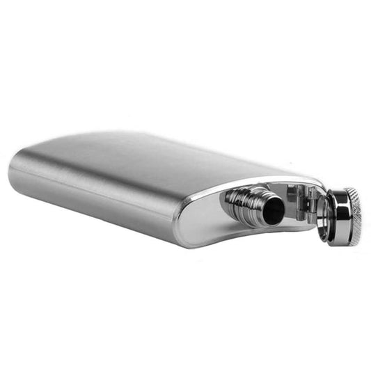 Petaca acero inoxidable 7 oz 200 ml 11 x 9 cm Tapon Rosca Hip Flask Stainless Steel Drink Whiskey Vodka Case Pocket