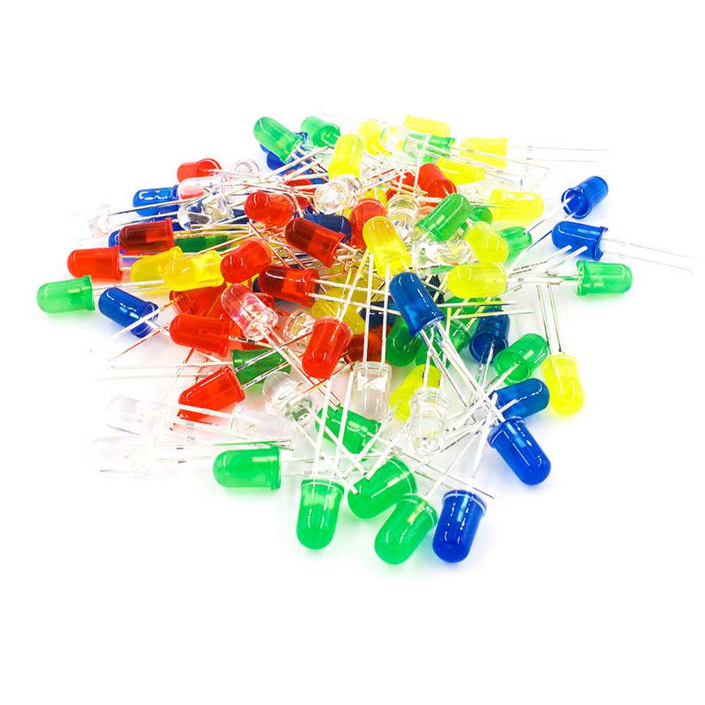 Kit 50 Diodos LED 5mm Rojo Azul Verde Amarillo Blanco para Robotica Electronica