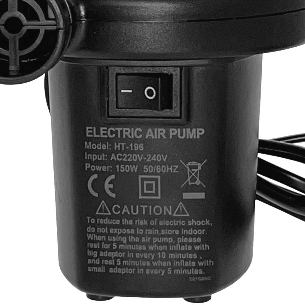 Inflador Electrico Hinchador Bomba Aire Mini Compresor Colchon Hinchable Negro