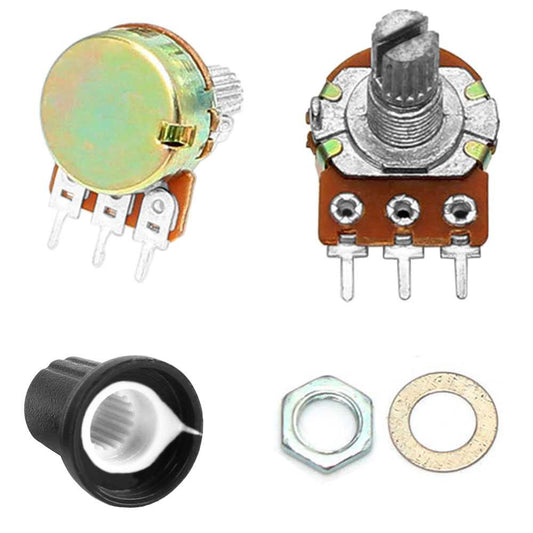 Embellecedor Boton Blanco + Potenciometro B10K Lineal 10k para Rasperry Knob 16mm