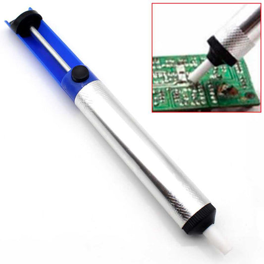 Desoldador Chupon Estaño Soldaduras Bomba de succion Mano Metal Plastico Azul