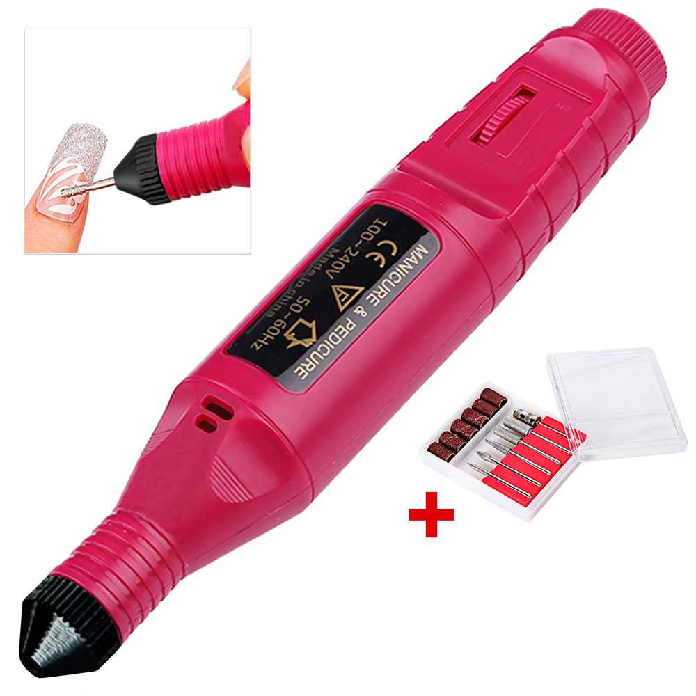 Kit Manicura Pedicura Torno Pulidor Uñas Lima 6 en 1 Velocidad Ajustable