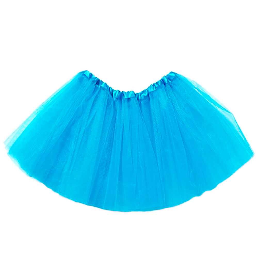 Tutu Elástico de Tul 3 Capas Falda Ballet Danza Disfraz Cosplay Princesa con Goma Elástica para Niñas Bebes Azul