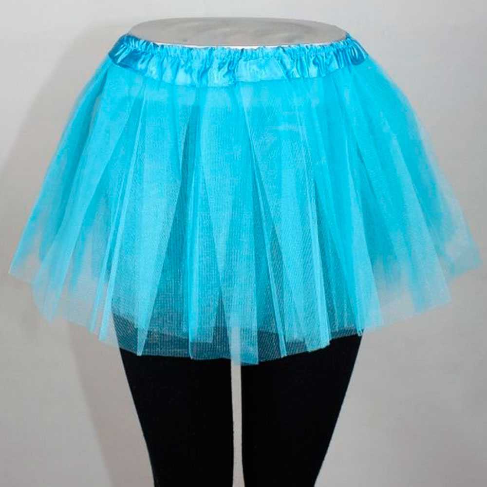 Tutu Elástico de Tul 3 Capas Falda Ballet Danza Disfraz Cosplay Princesa con Goma Elástica para Niñas Bebes Azul