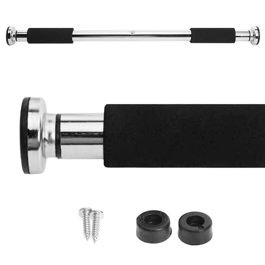 Barra Dominadas con Tornillos Incluidos, Soporta hasta 100kg, Gym, Ejercicio en Casa, Barra Dominadas Pared Plata, Calistenia,