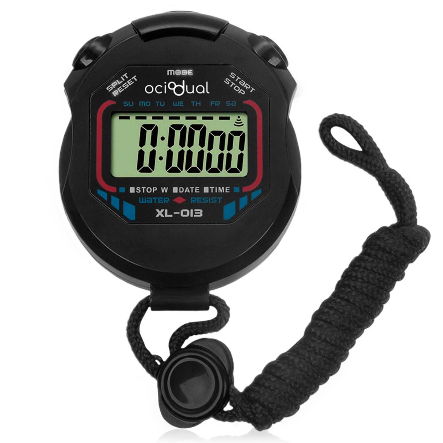 Cronometro Digital Deportivo Reloj Alarma XL-013 Negro Pantalla LCD Luz con Correa para Atletismo Natacion