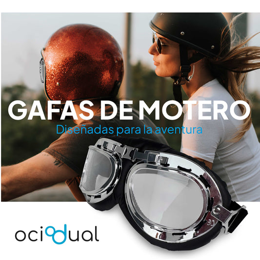 Gafas Moto Motocicleta Tipo Aviador Protectoras UV Vintage Retro Lente Clara