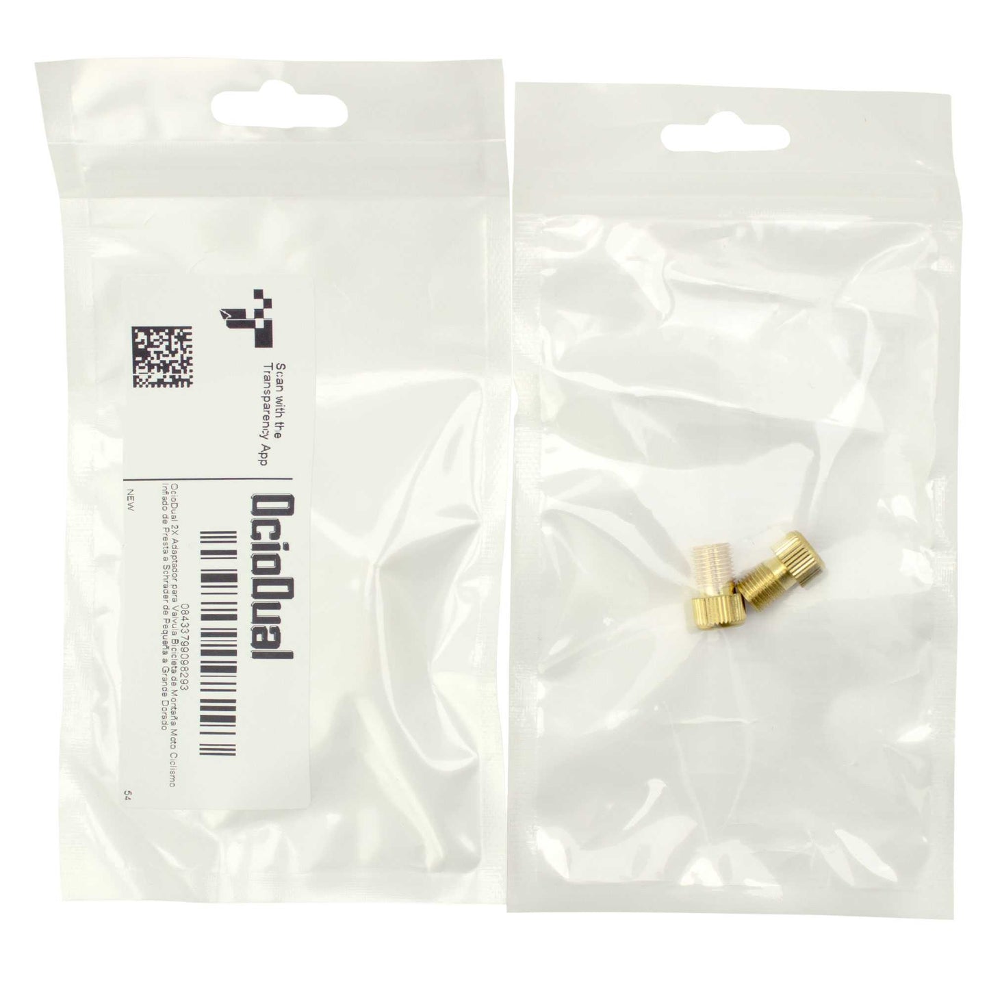 2x Adaptador para Valvula Bicicleta de Montaña Moto Ciclismo Inflado de Presta a Schrader de Pequeña a Grande Dorado