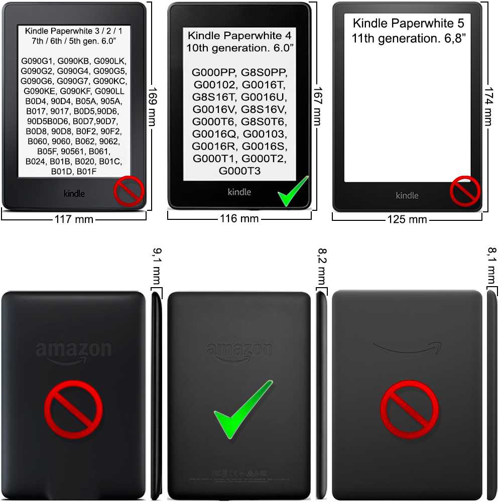 Funda Libro con Tapa para Amazon Kindle Paperwhite Gen.10 2019 Resistente al Agua Negra Función Suspensión E-book