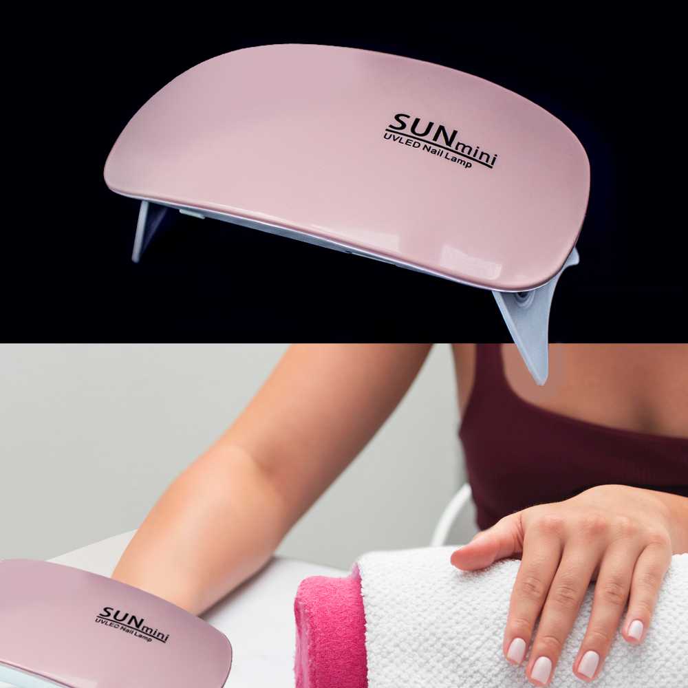 Lampara Secador de Uñas 6W LED UV Manicura Nail Art Esmalte Gel Acrilicas Rosa