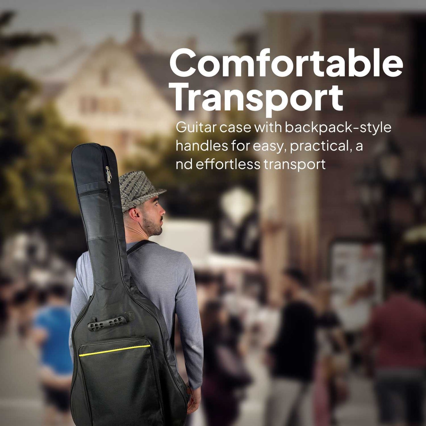 OcioDual Funda Guitarra Española, Funda Guitarra Acustica, Mochila con Bolsillo Exterior y Asa de Transporte, Acolchada, Base de