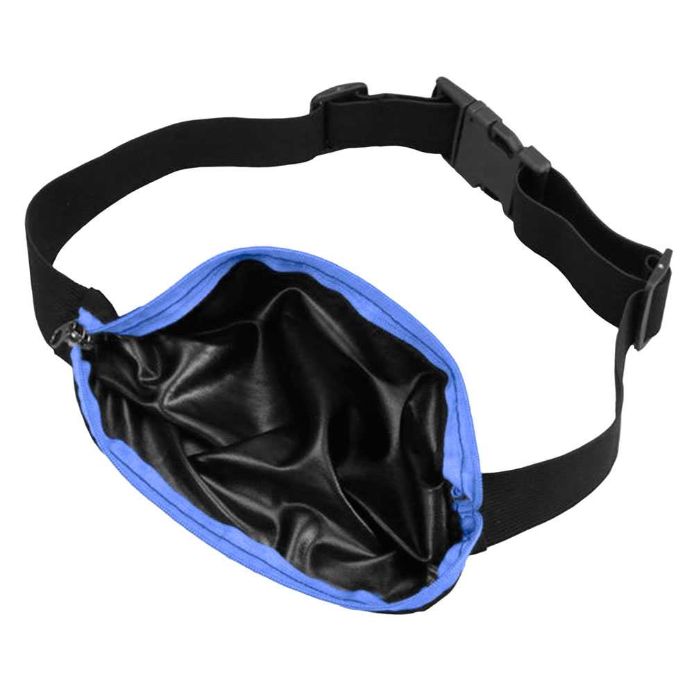 Riñonera Deportiva Azul Bolsa de Cintura con Cremallera Individual Simple 1 Bolsillo Cinturon Ajustable Banda