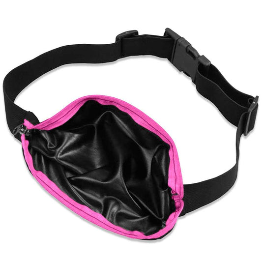 Riñonera Deportiva Rosa Bolsa de Cintura con Cremallera Individual Simple 1 Bolsillo Cinturon Ajustable Banda
